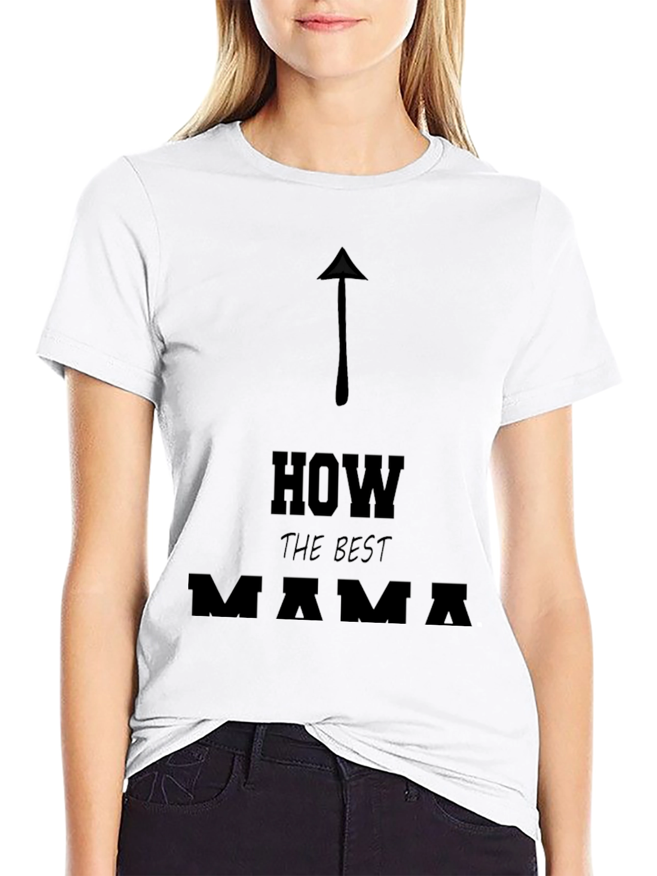 Black Best Mama Arrow Graphic Tee - Casual Unisex T-Shirt view 9
