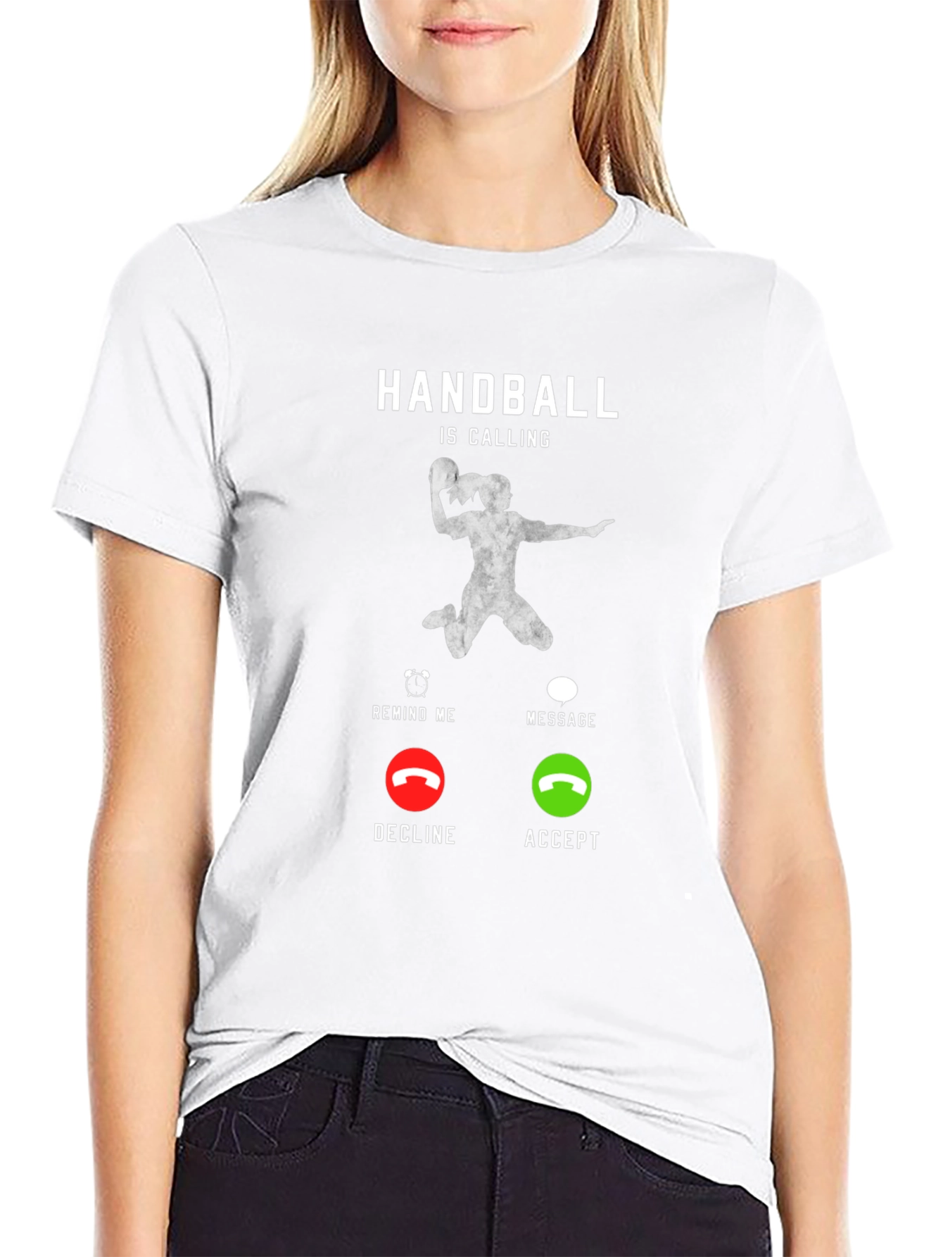 Black Handball is Calling T-Shirt - Funny Sport Design view 9