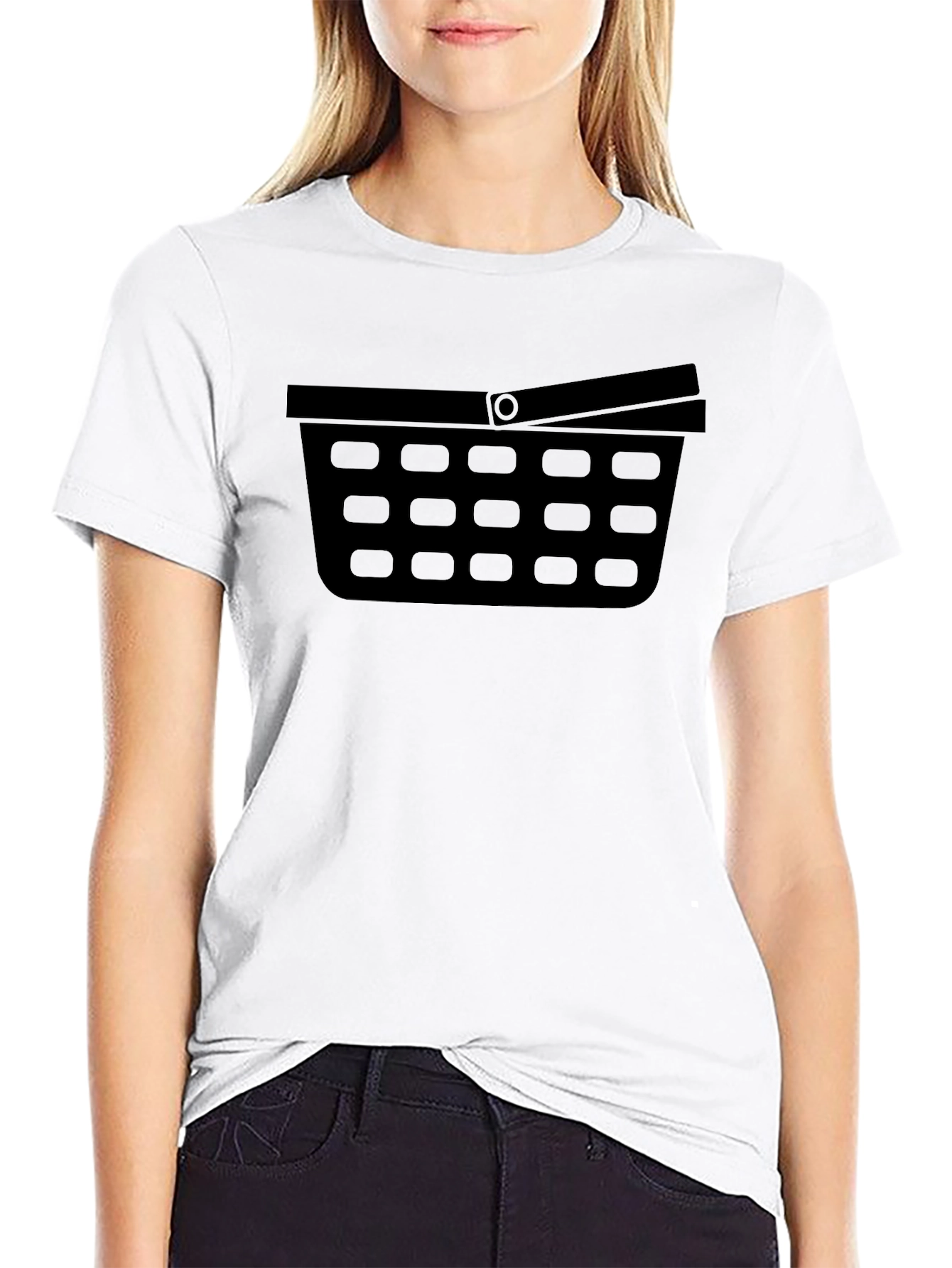 Black Basket Icon Black T-Shirt - Minimalist Graphic Tee view 9