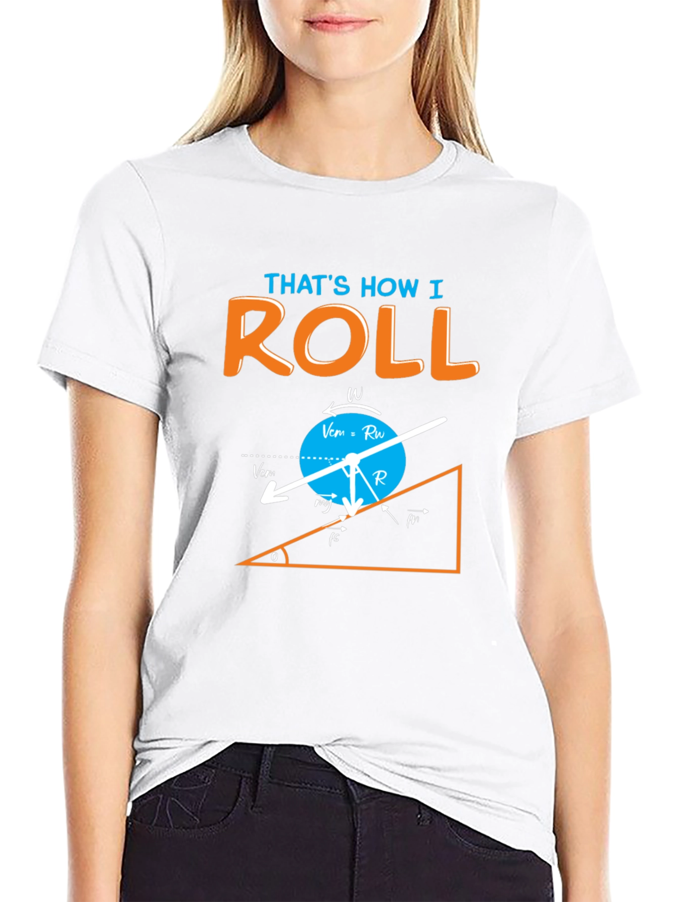 Black That's How I Roll Physics Humor Graphic T-Shirt view 9