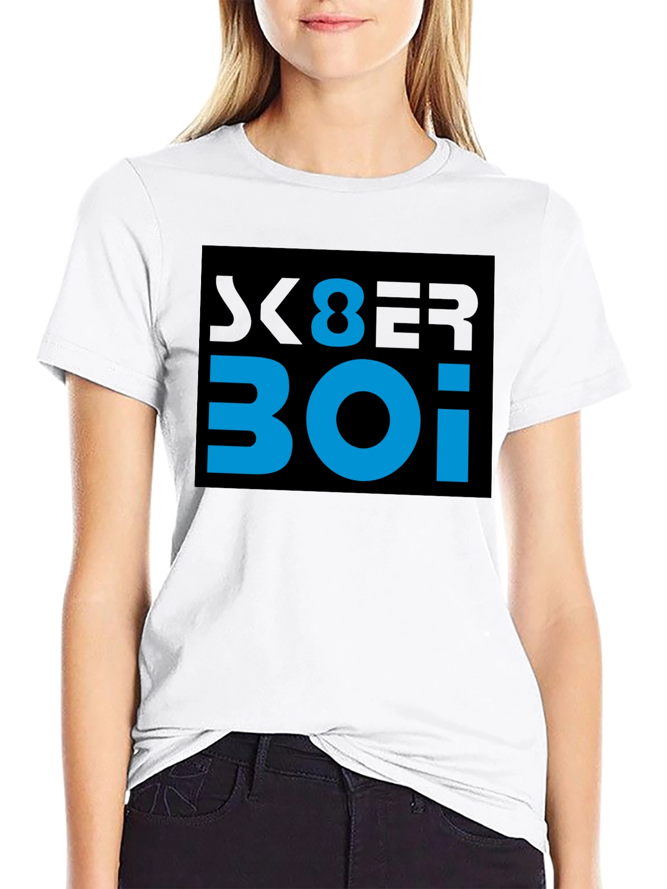 Black Cyber Boi Graphic Tee - Black Cotton T-Shirt view 9