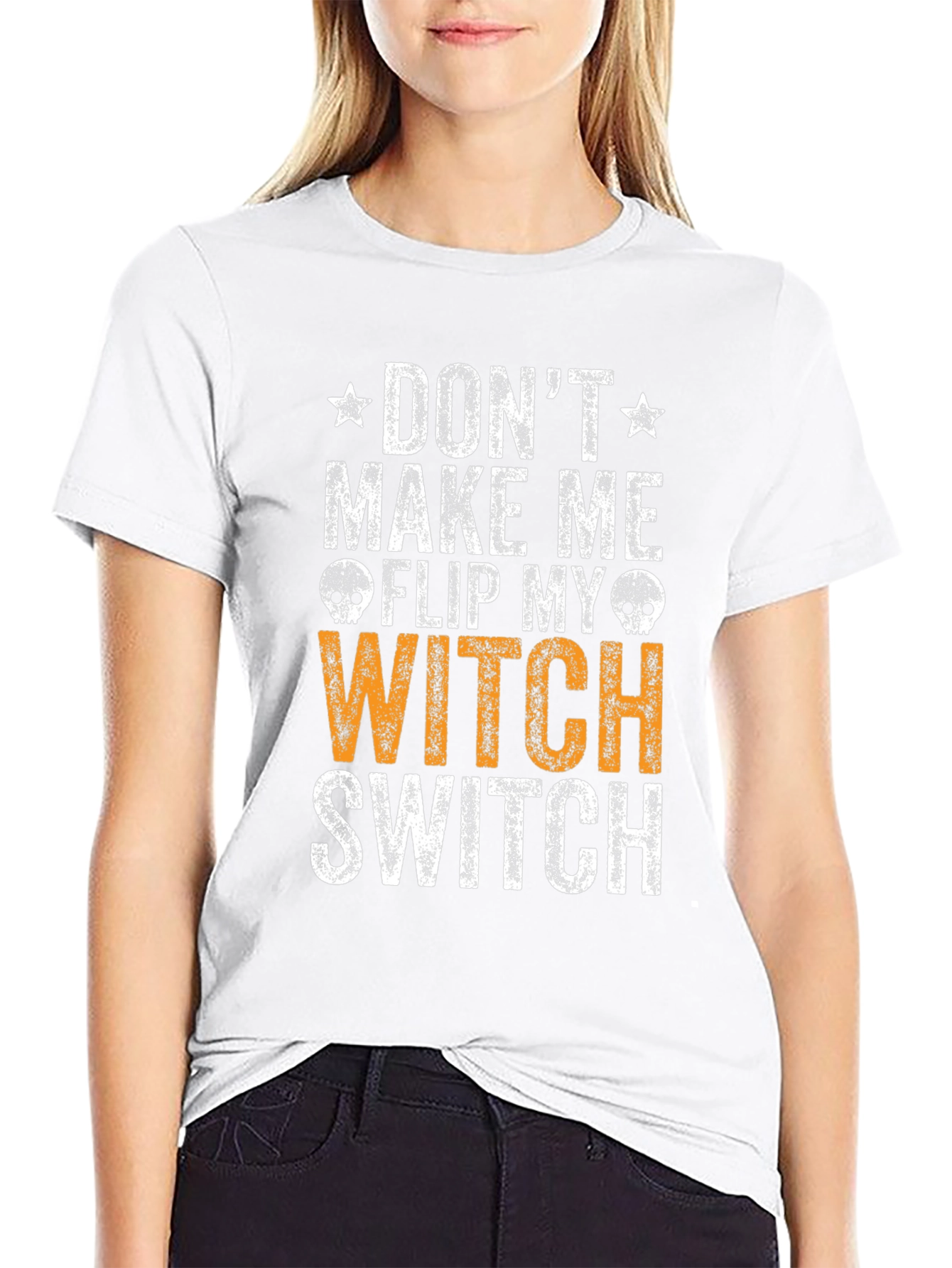 Black Don't Make Me Flip My Witch Switch T-Shirt view 9