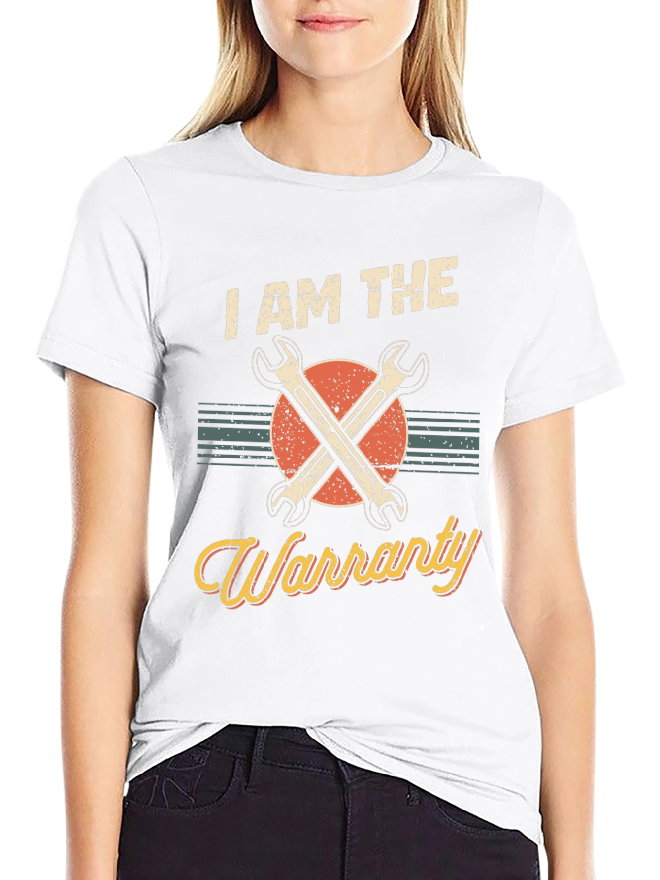 Black I AM THE Warranty Mechanic Graphic T-Shirt view 9