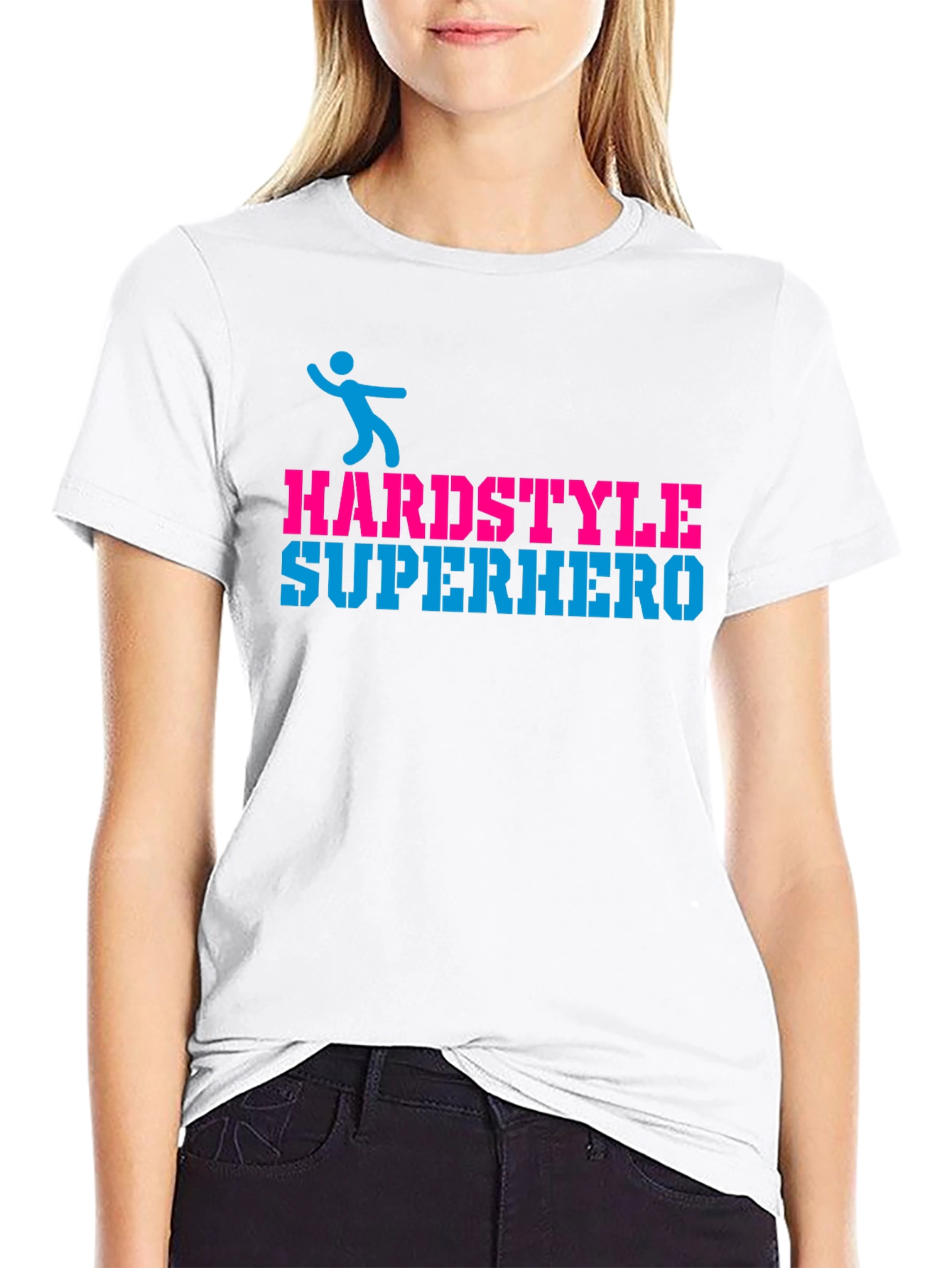 Black Hardstyle Superhero Black Graphic T-Shirt view 9