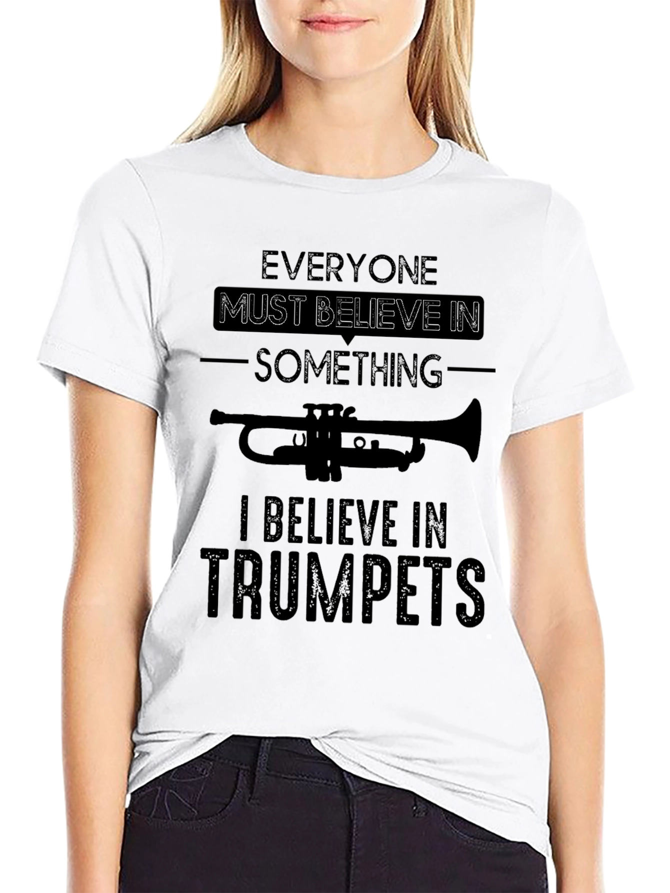 Black Trumpet Believer Graphic T-Shirt view 9