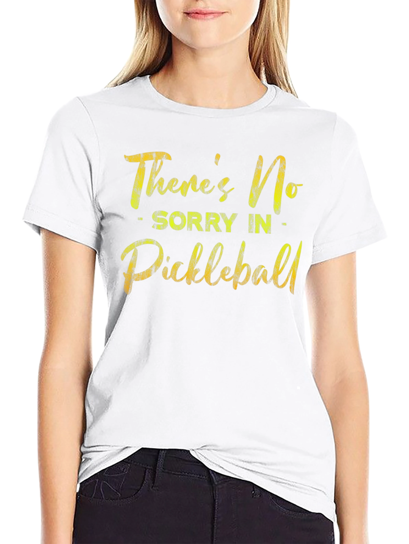 Black Funny Pickleball T-Shirt - There's No Sorry view 9