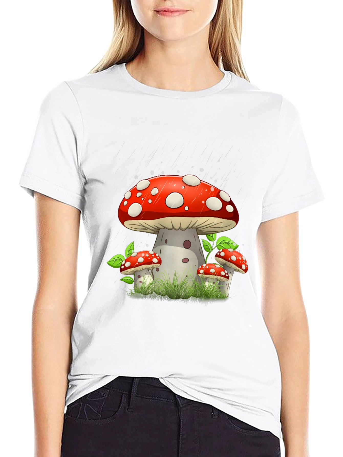 Black Mushroom Graphic Tee - Funky Style view 9