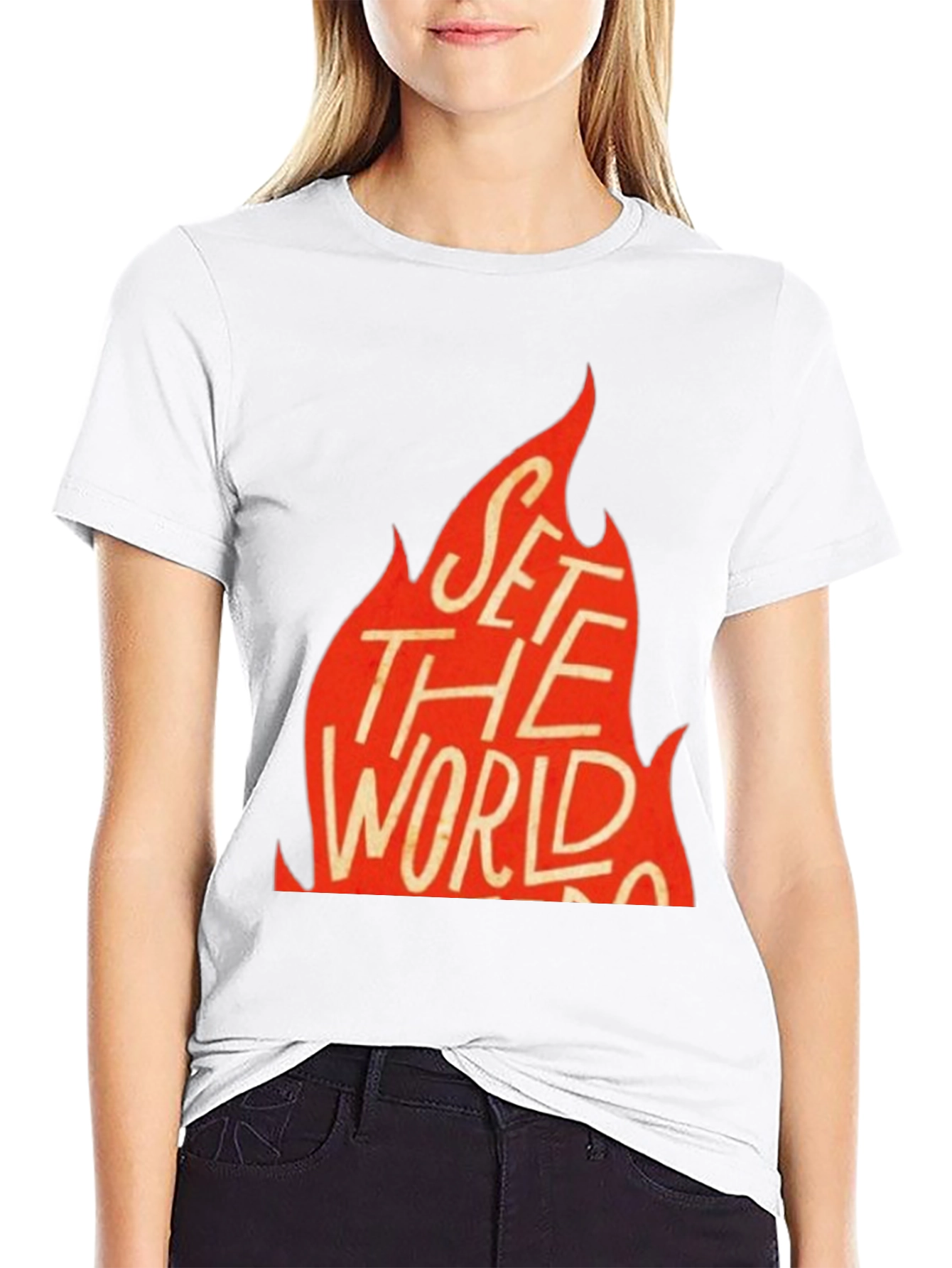 Black Set the World on Fire Graphic Tee - Black view 9