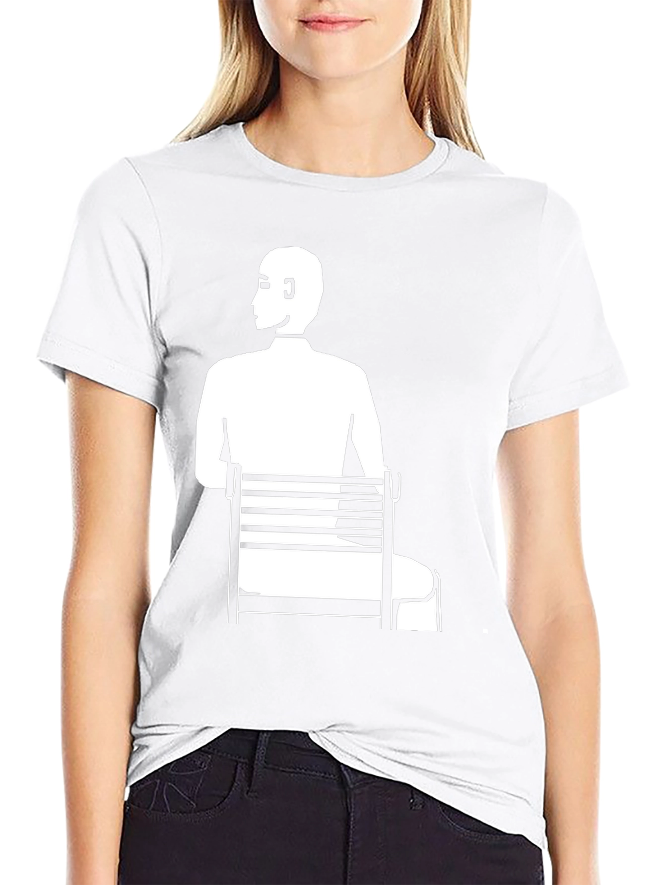 Black Man Sitting T-Shirt - Unique Graphic Tee view 9