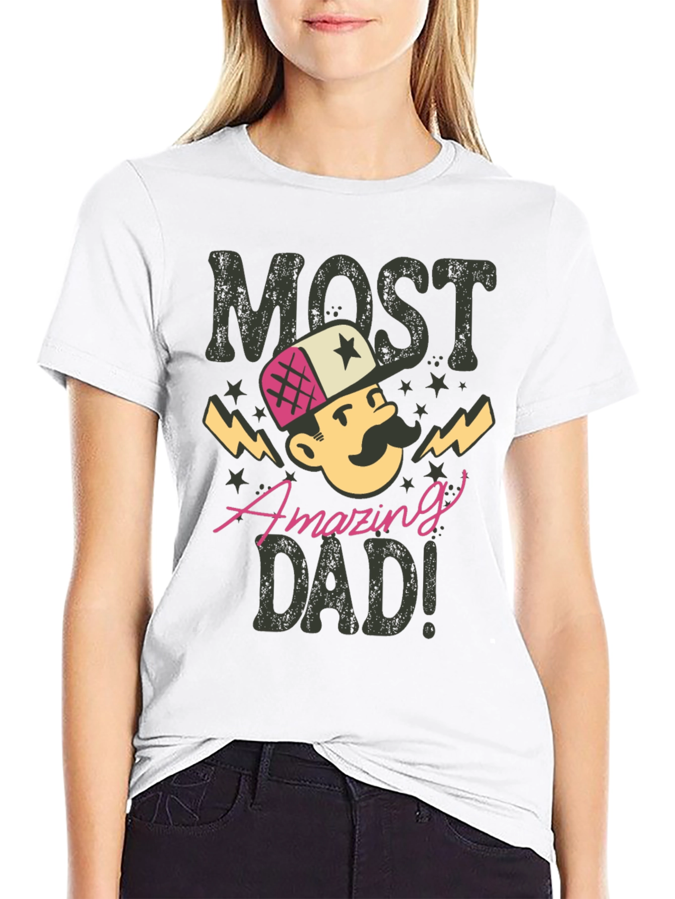 Black Most Amazing Dad T-Shirt - Novelty Gift for Father's Day! view 9