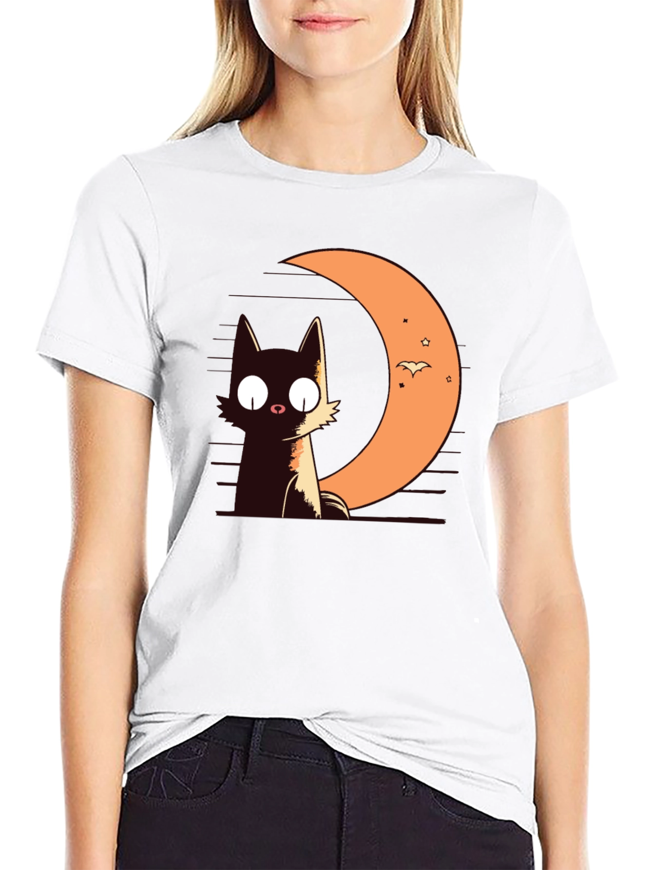Black Cat Moon Graphic Tee - 9