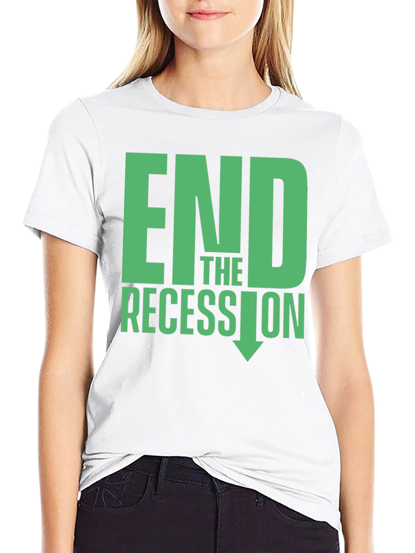 Black End the Recession Graphic T-Shirt view 9