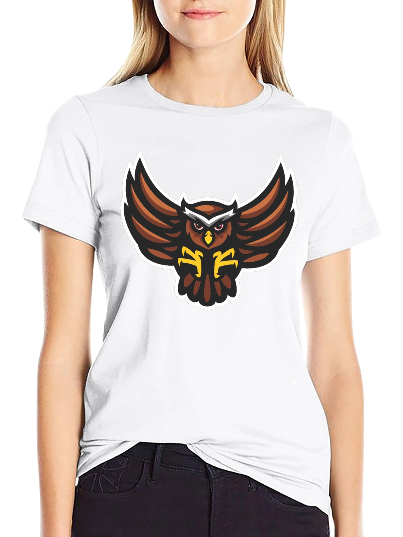 Black Owl Graphic Black T-Shirt - Stylish Bird Design view 9