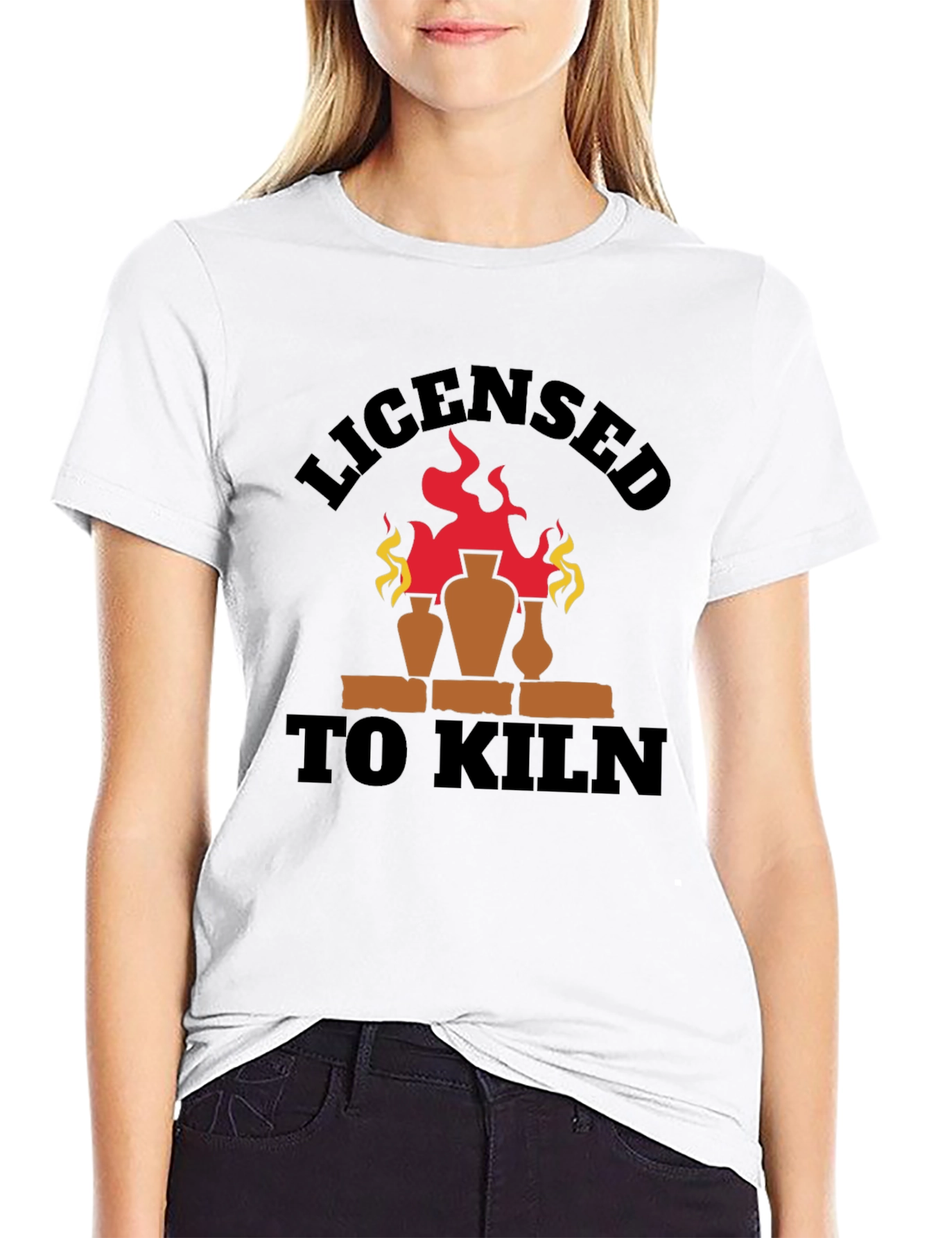 Black Licensed To Kiln Funny Pottery T-Shirt view 9