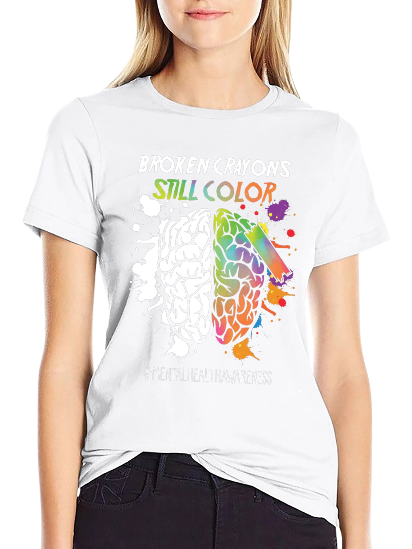 Broken Crayons Still Color Mental Health Awareness T-Shirt - 9