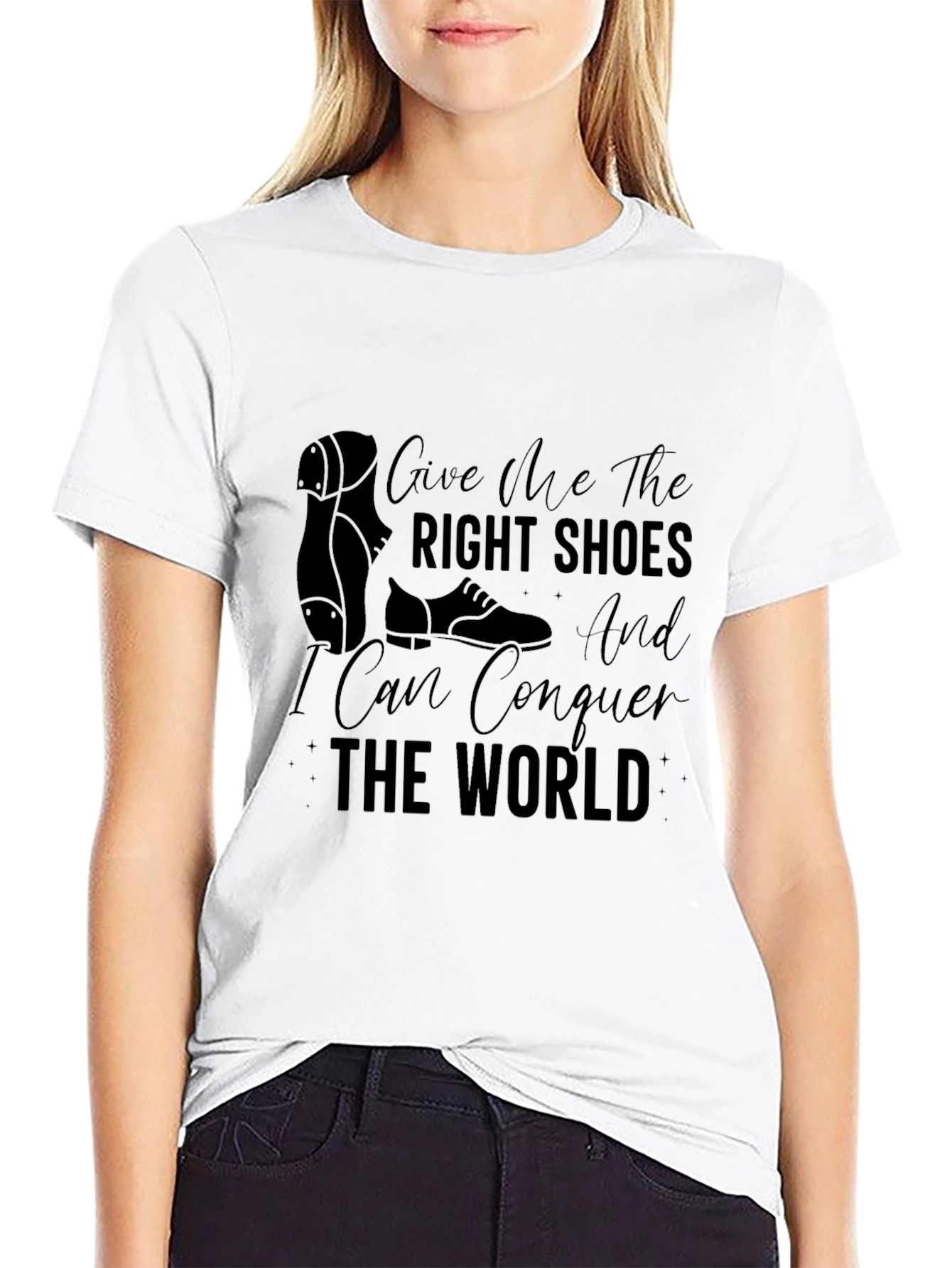 Black Right Shoes T-Shirt: Conquer the World in Style view 9