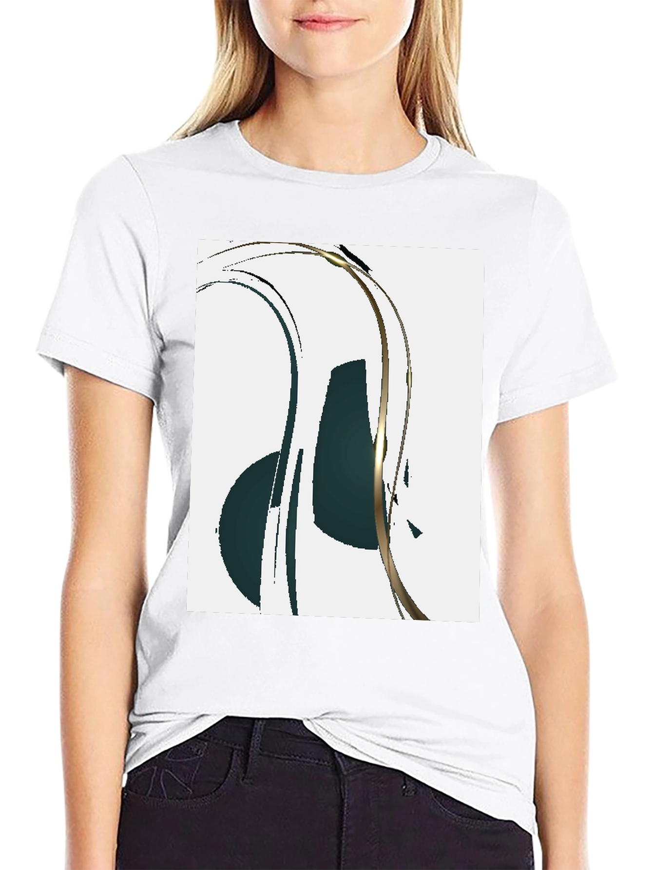 Black Abstract Art Black T-Shirt view 9