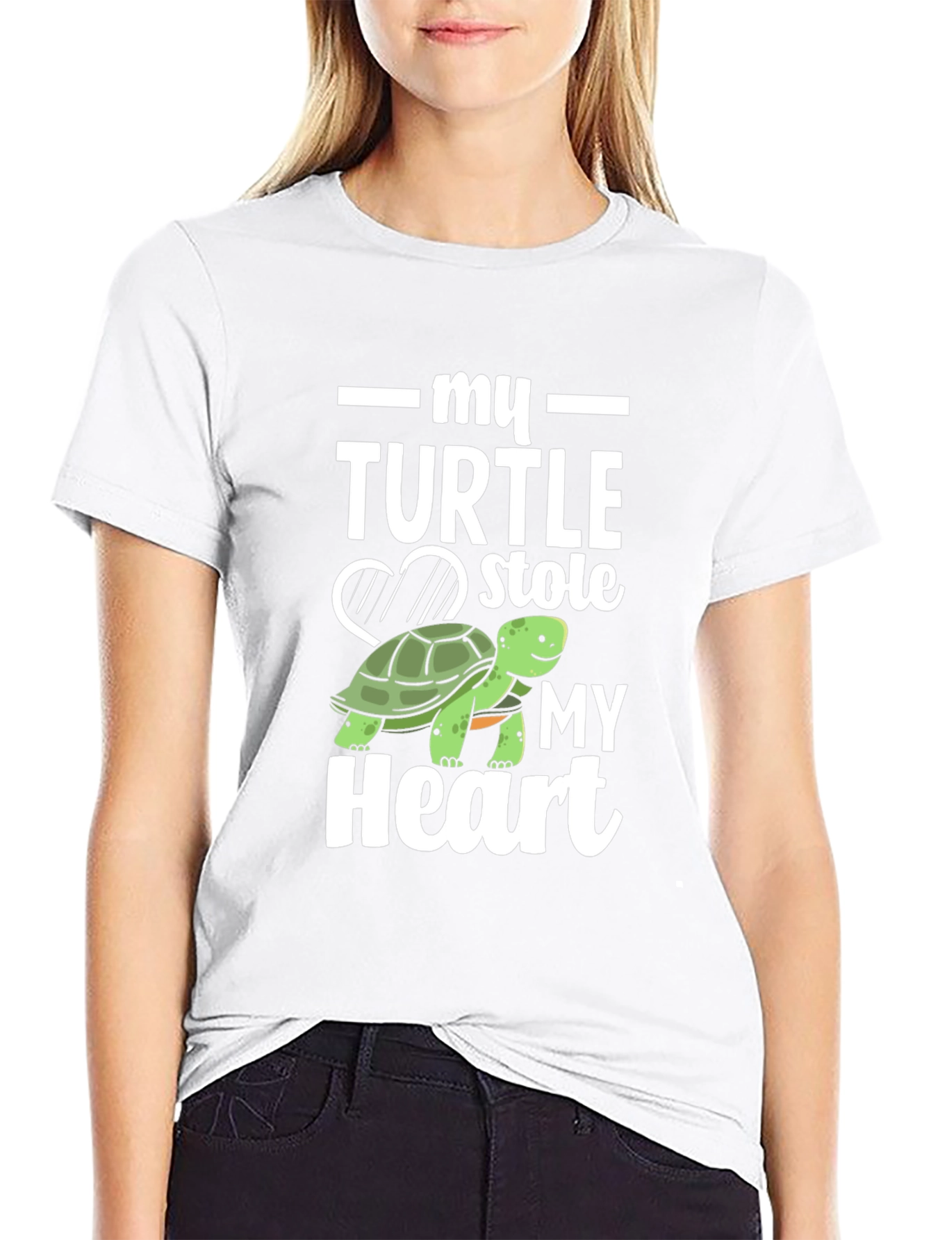 Black My Turtle Stole My Heart Graphic Tee view 9