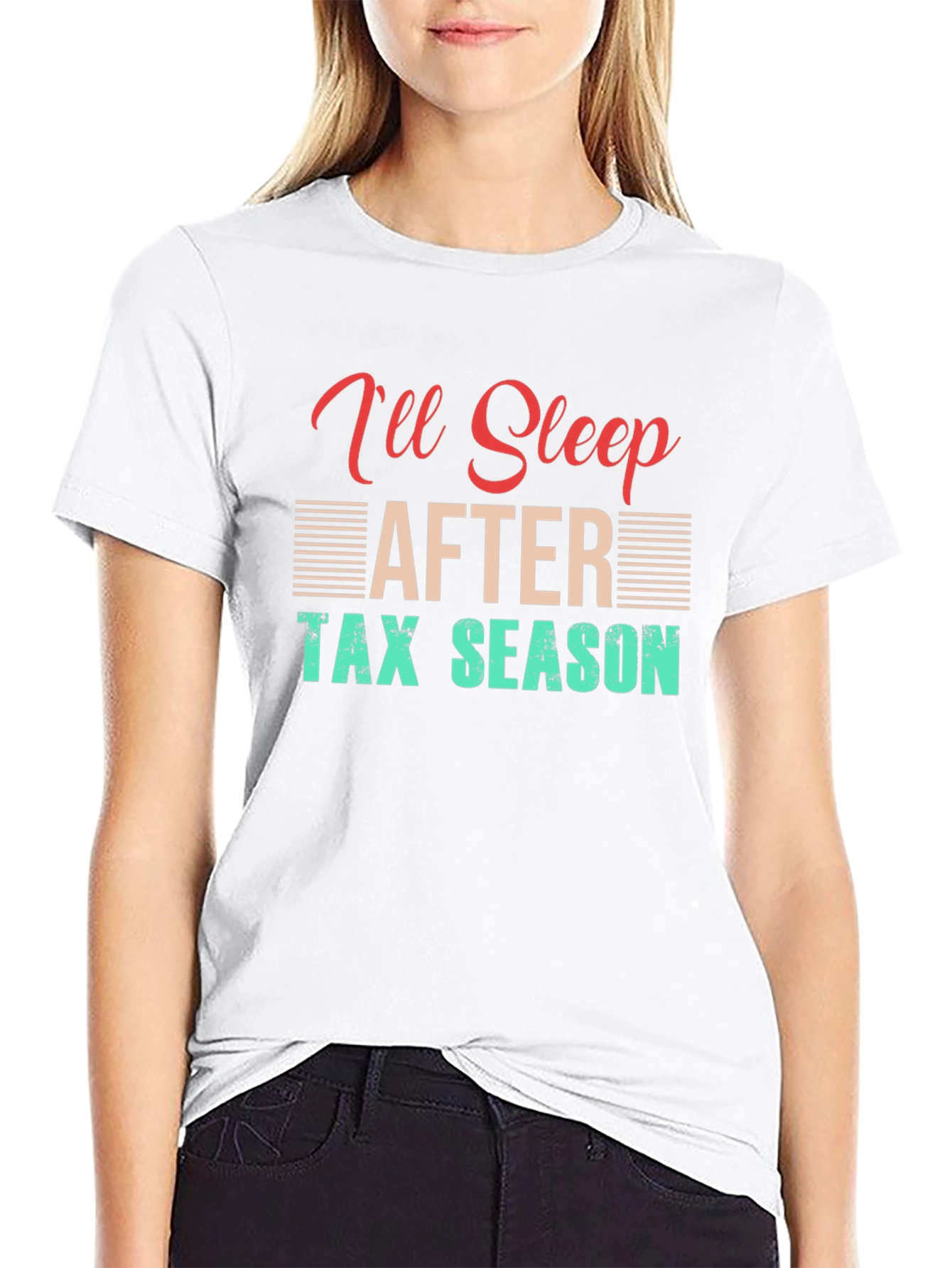 Black I'll Sleep After Tax Season T-Shirt view 9