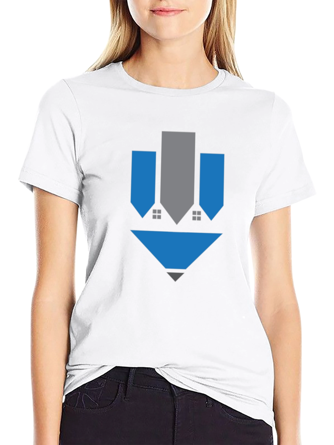 Black Geometric Arrow Graphic Tee - Stylish Minimalist Design view 9
