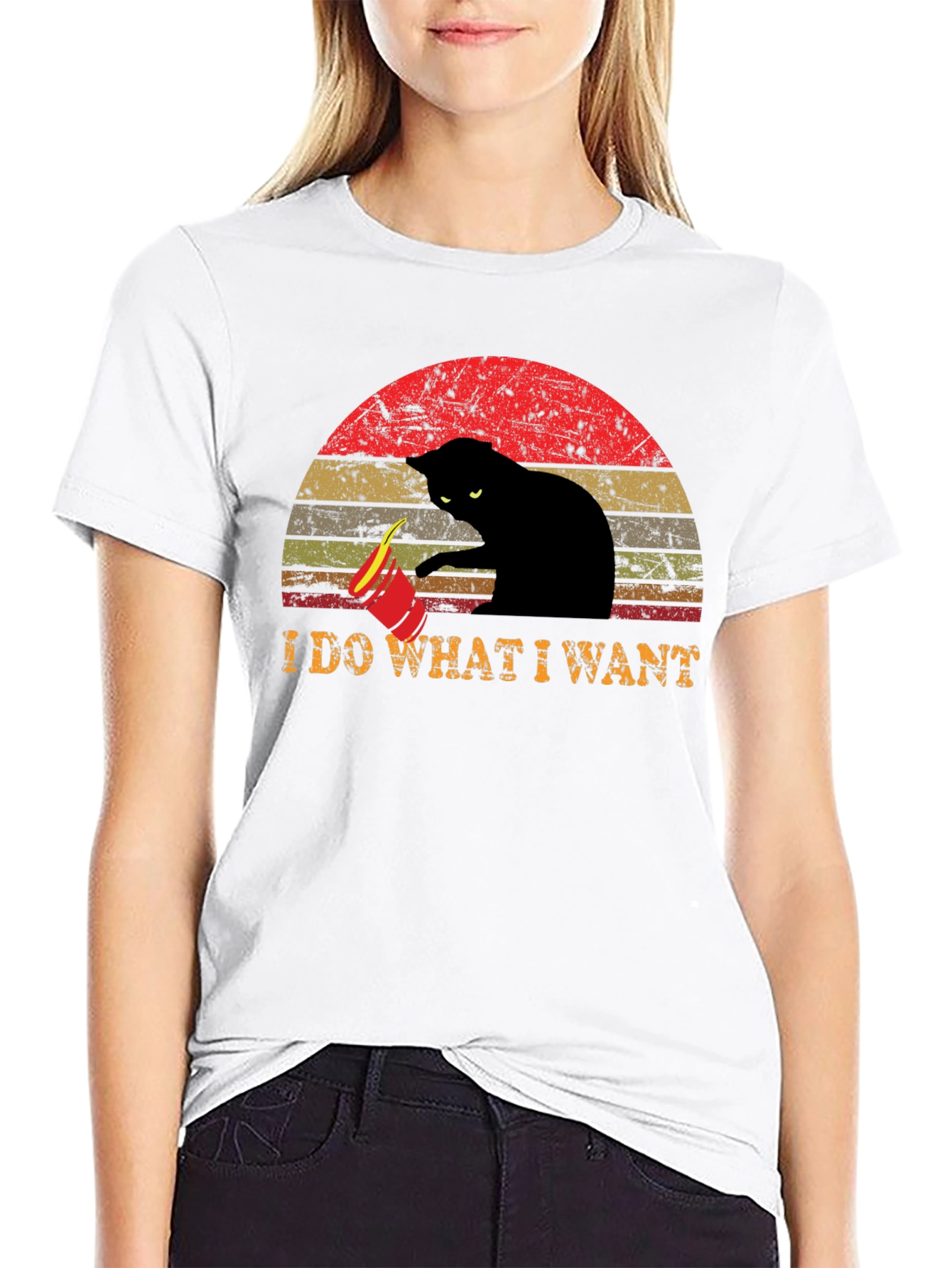 Black I Do What I Want Cat T-Shirt view 9