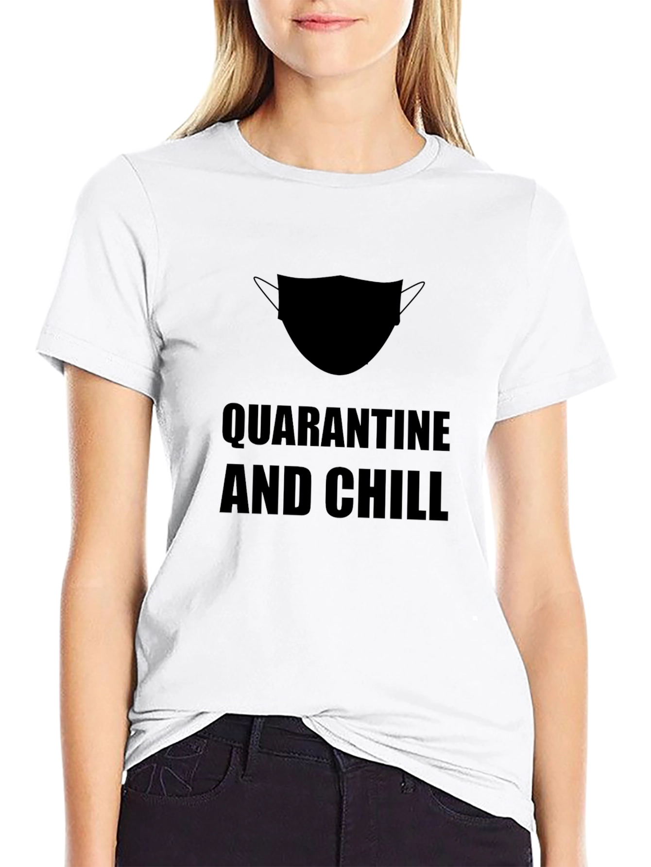 Black Quarantine and Chill T-Shirt - Black view 9