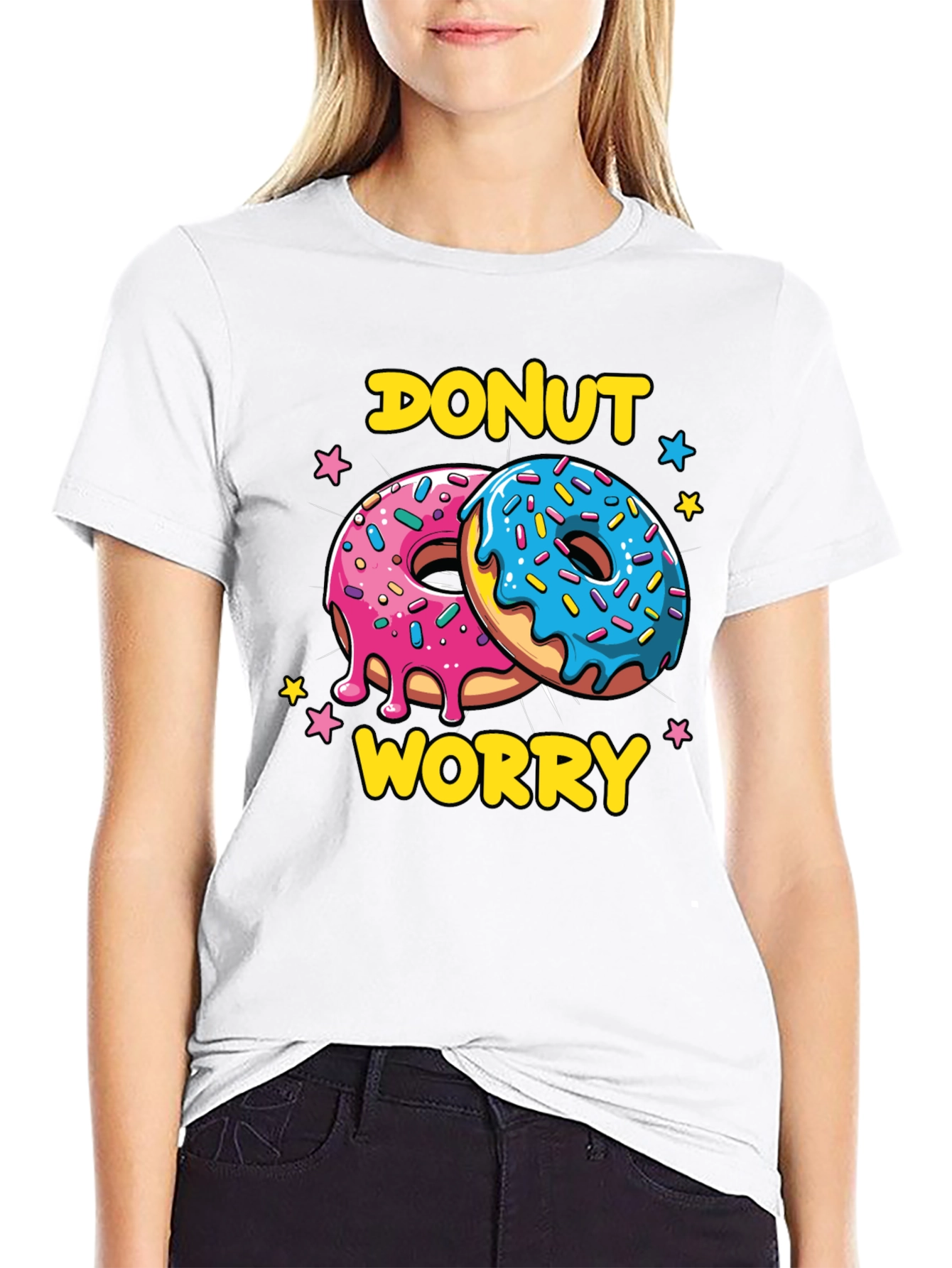 Black Donut Worry Graphic Tee - Comfort and Style view 9