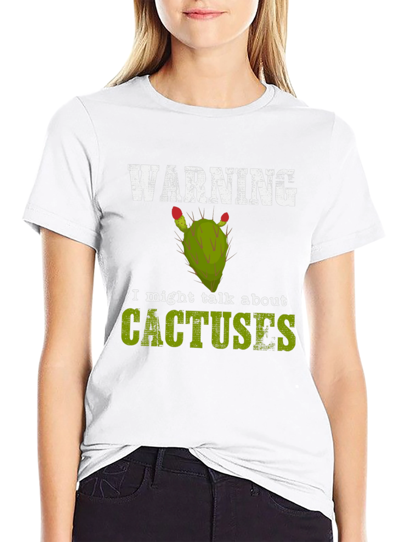Black Warning: I Might Talk About Cactuses T-Shirt view 9