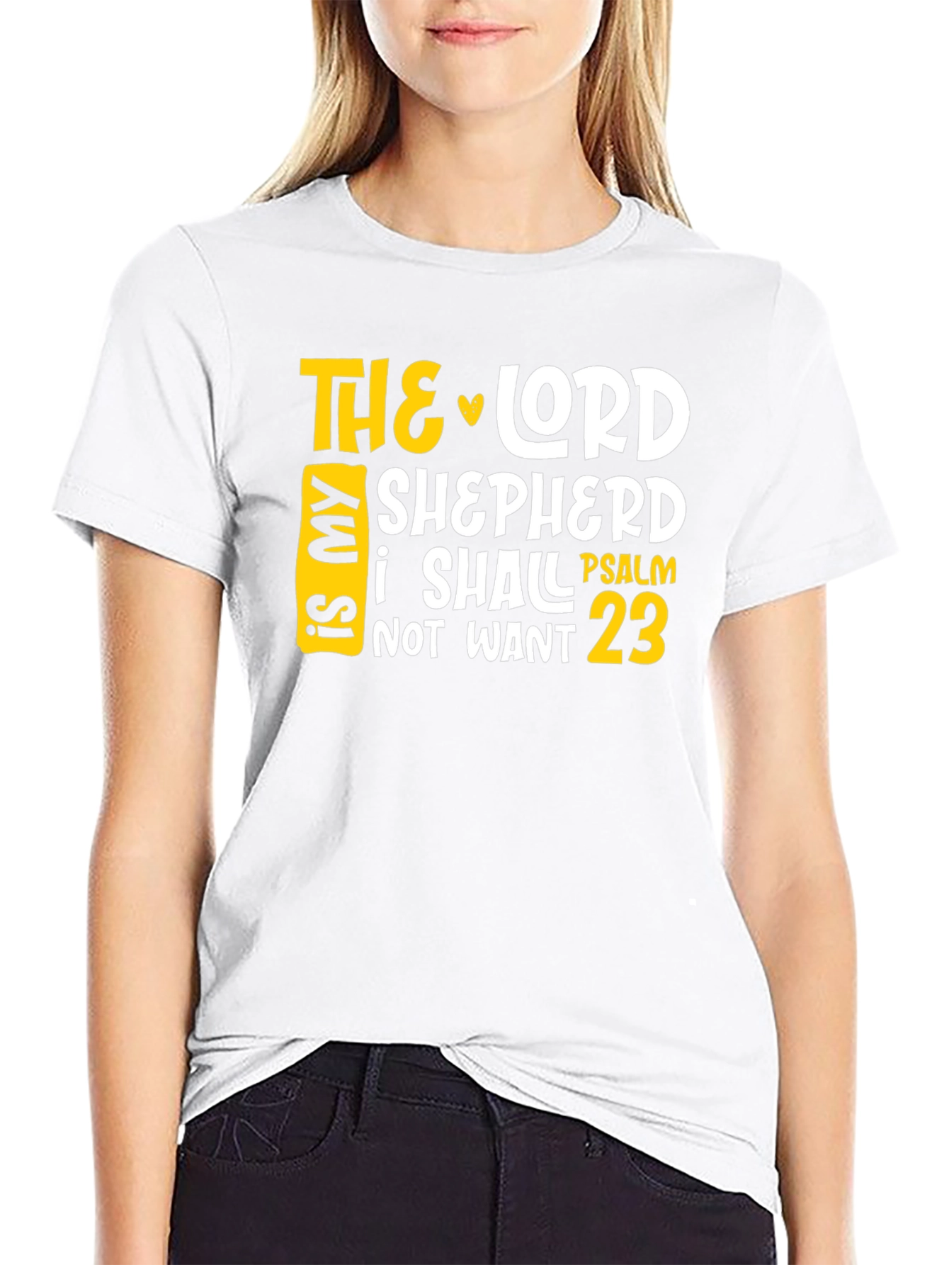 Black The Lord is My Shepherd Psalm 23 T-Shirt view 9