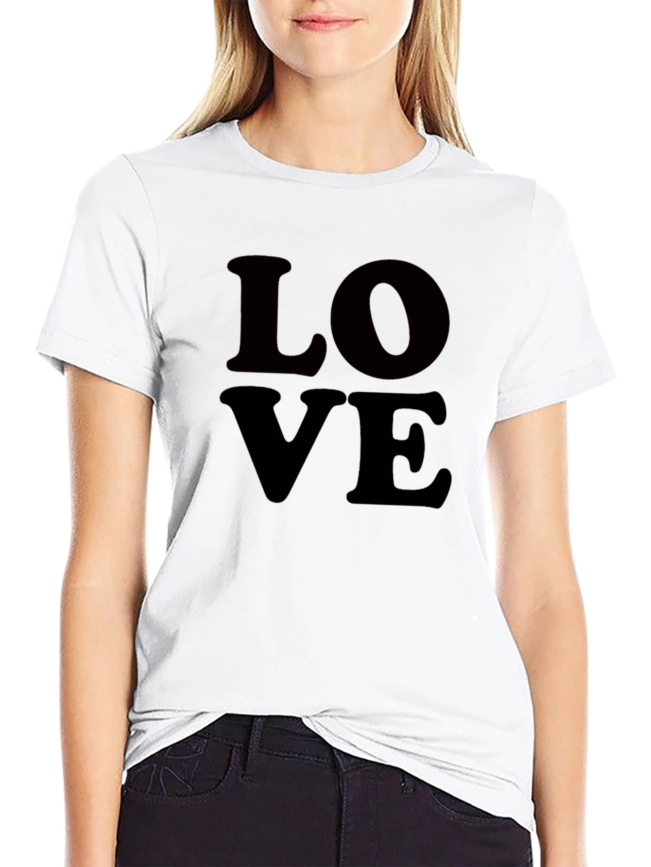 Black Love Graphic Tee - Classic Black Cotton T-Shirt view 9