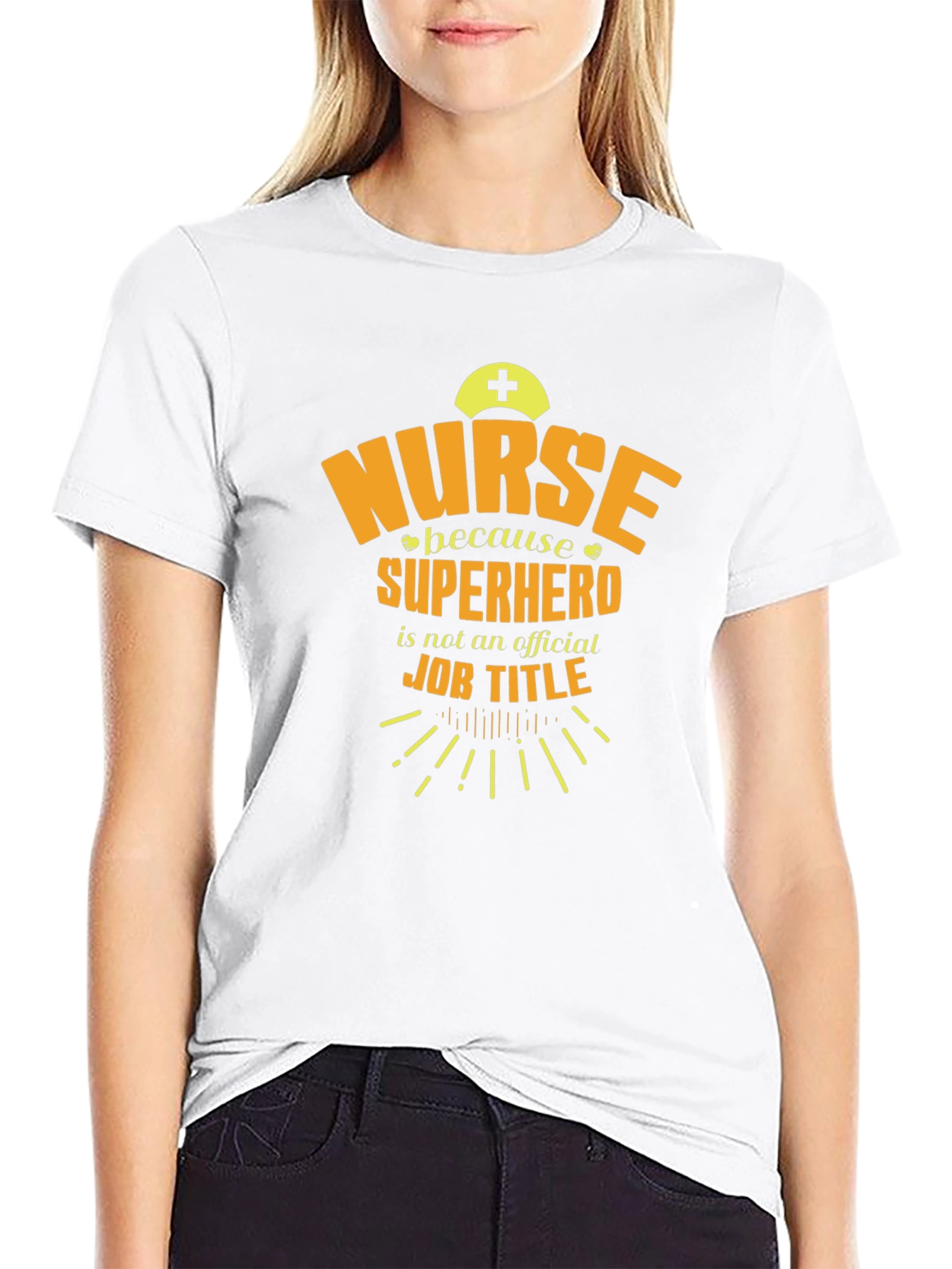 Black Nurse Superhero Job Title T-Shirt view 9