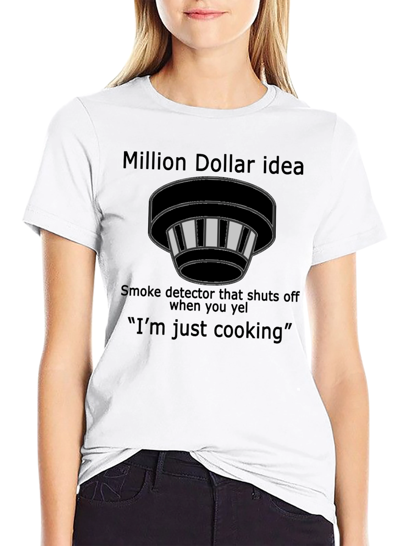Black Smoke Detector Humor T-Shirt view 9