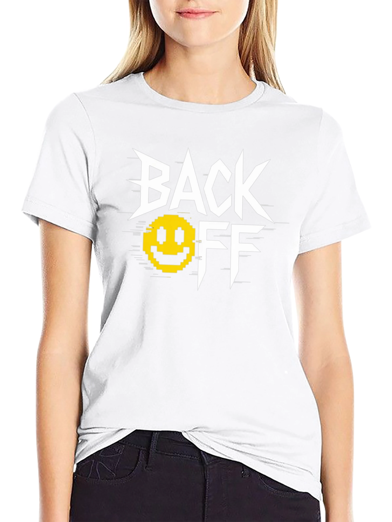 Black Back Off Graphic T-Shirt - Black Cotton Tee view 9