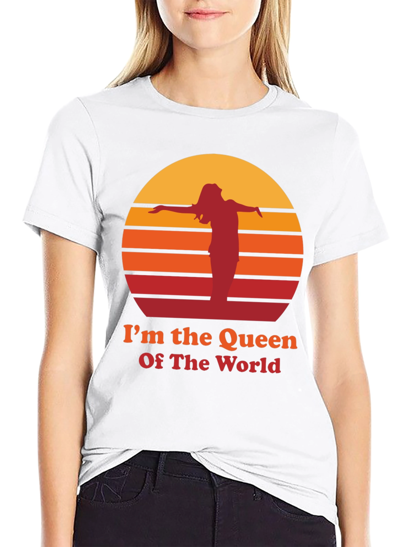 Black I'm The Queen Of The World T-Shirt view 9