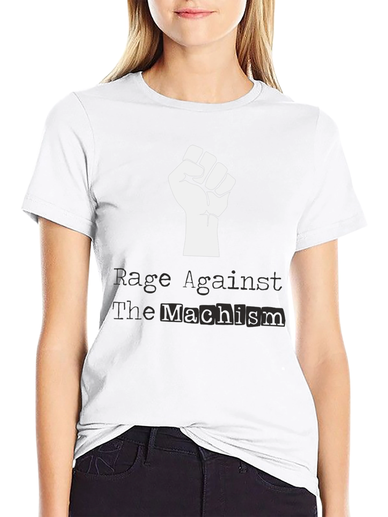 Black Rage Against Machism Black Graphic Tee view 9