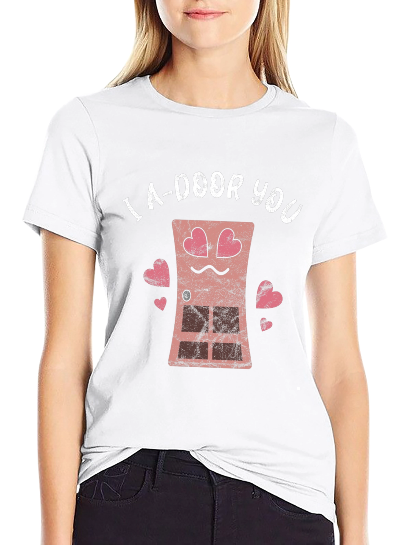 Black I A-Door You T-Shirt - Funny Valentine's Day Tee view 9