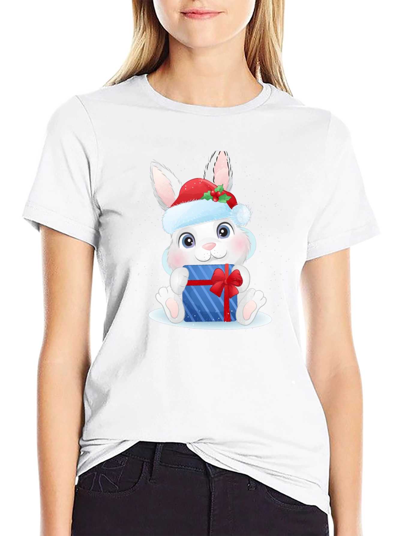 Black Festive Bunny T-Shirt view 9