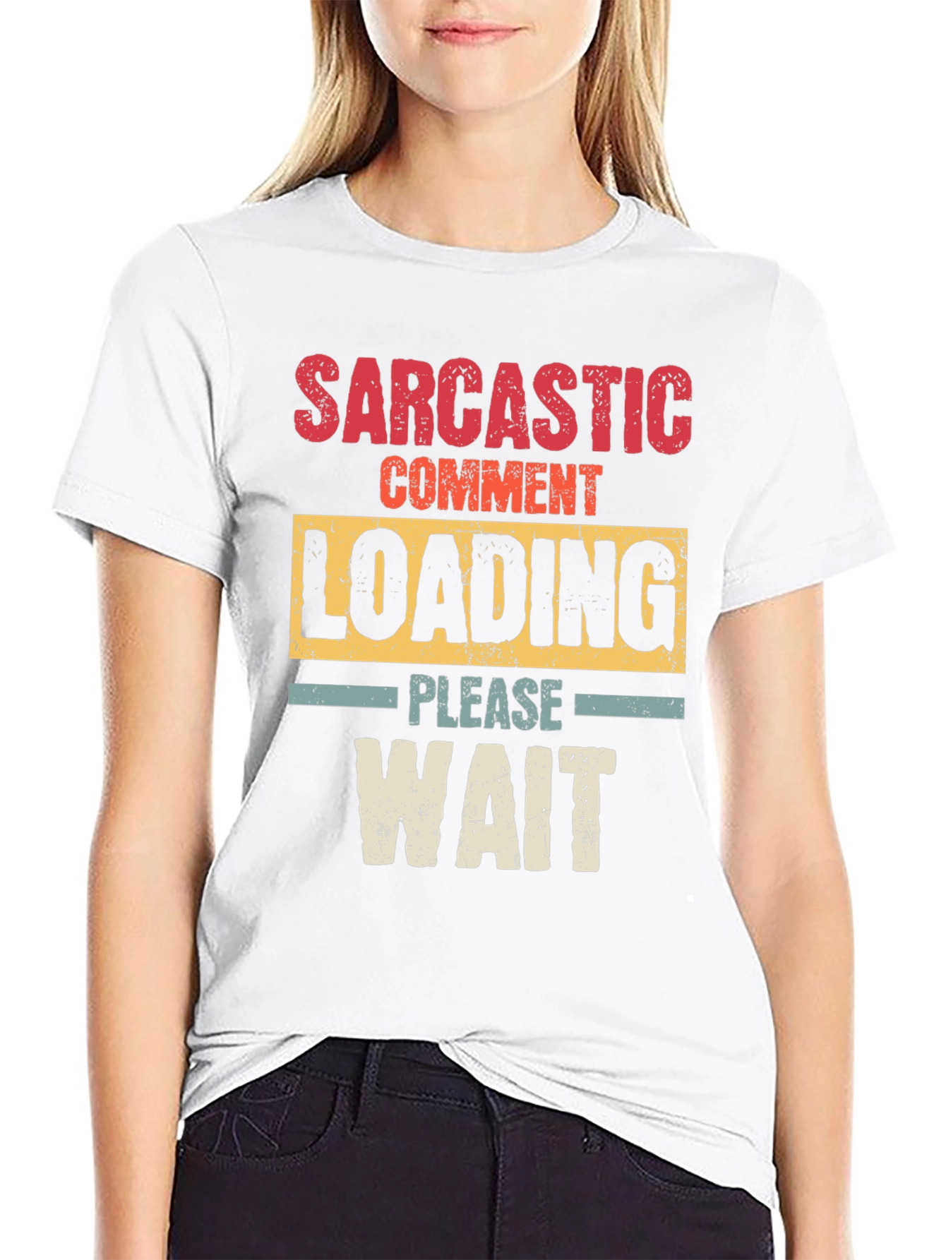 Black Sarcastic Comment Loading Graphic T-Shirt view 9