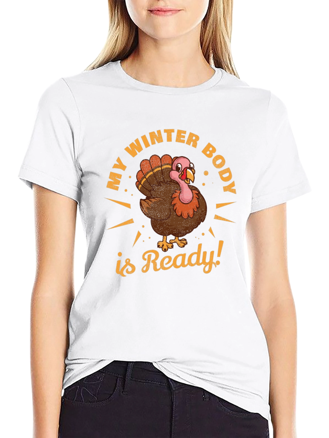 Black My Winter Body Is Ready Turkey T-Shirt view 9