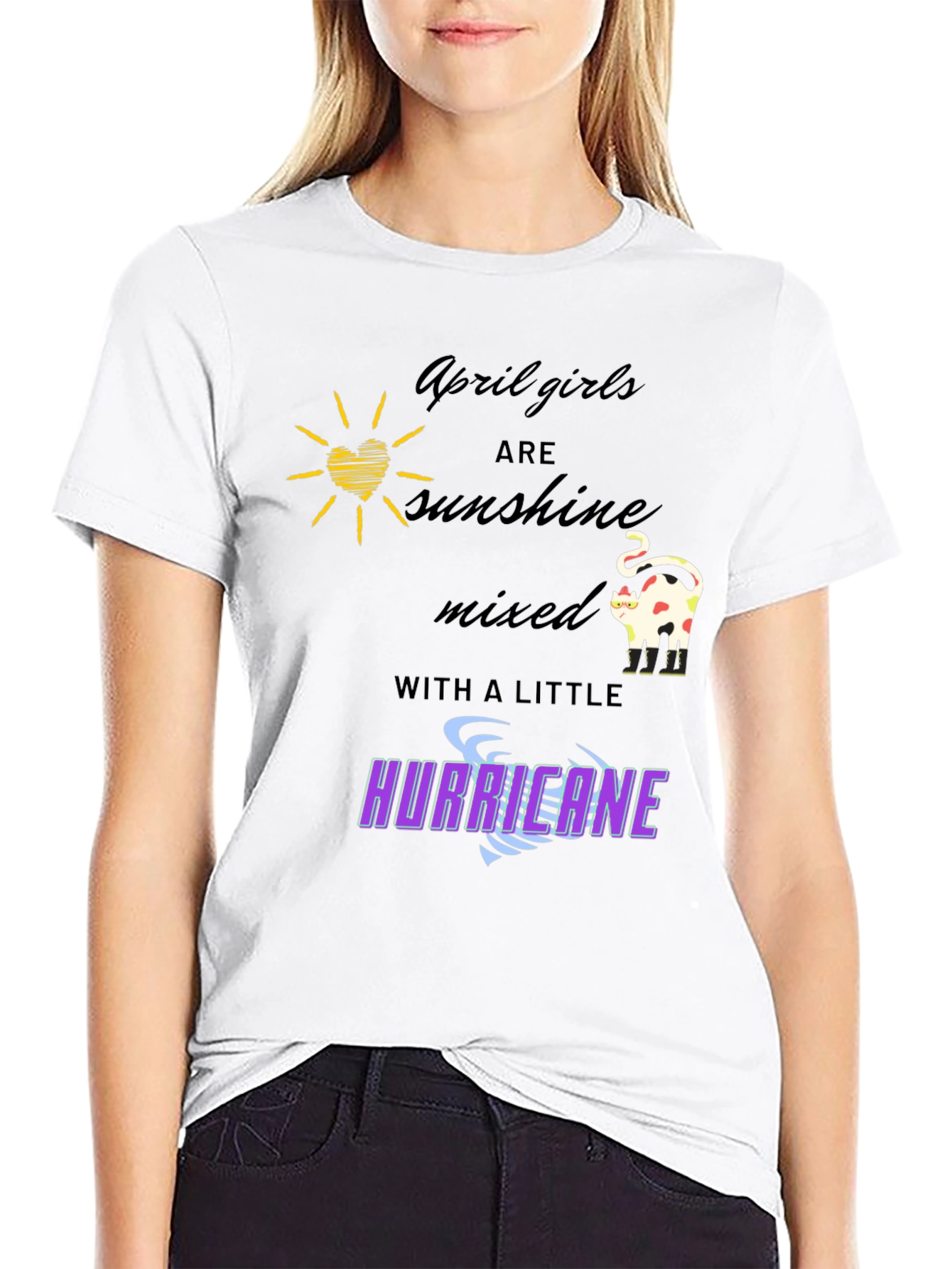 Black April Girls Sunshine Hurricane Graphic T-Shirt view 9