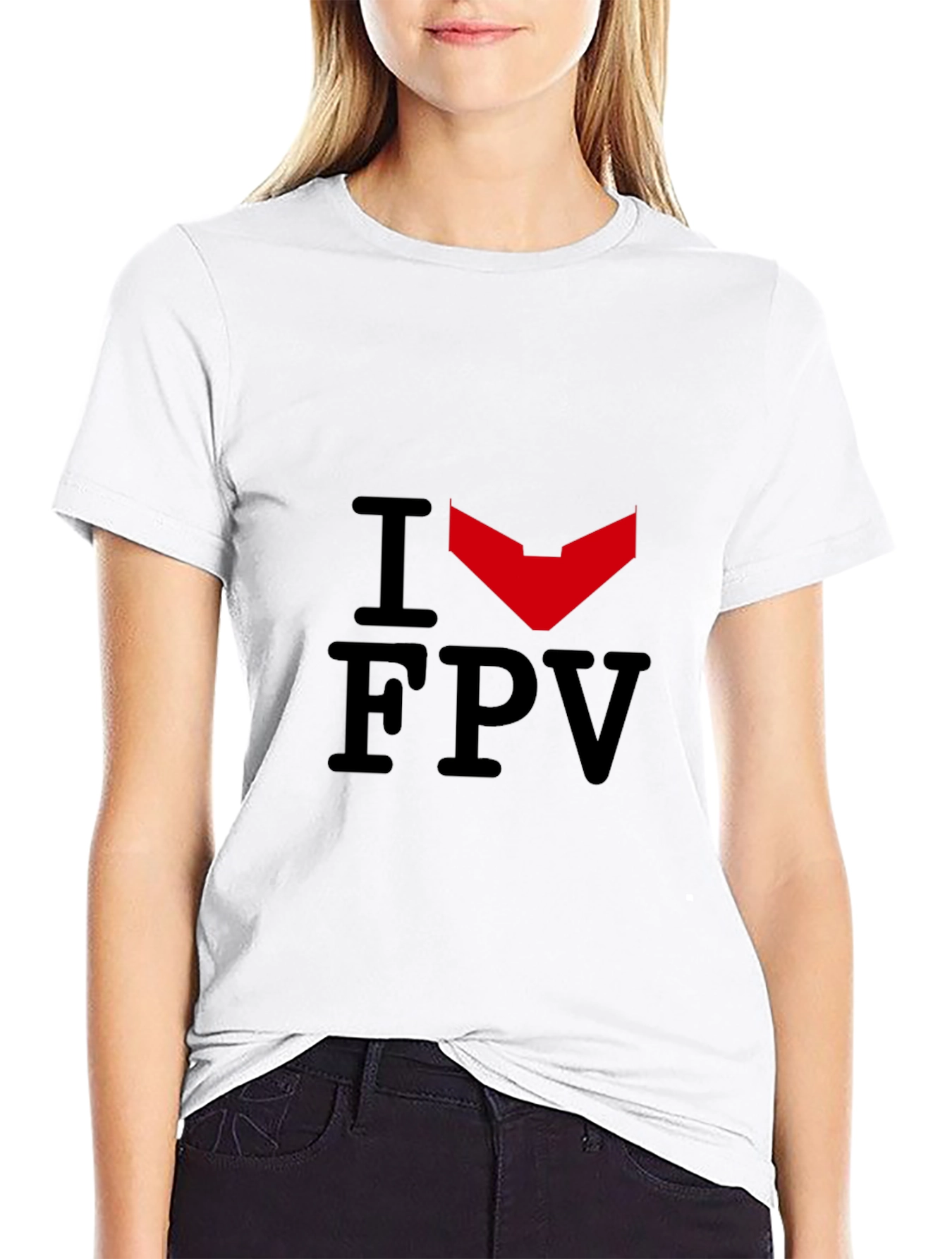 Black I Heart FPV Black Graphic Tee view 9
