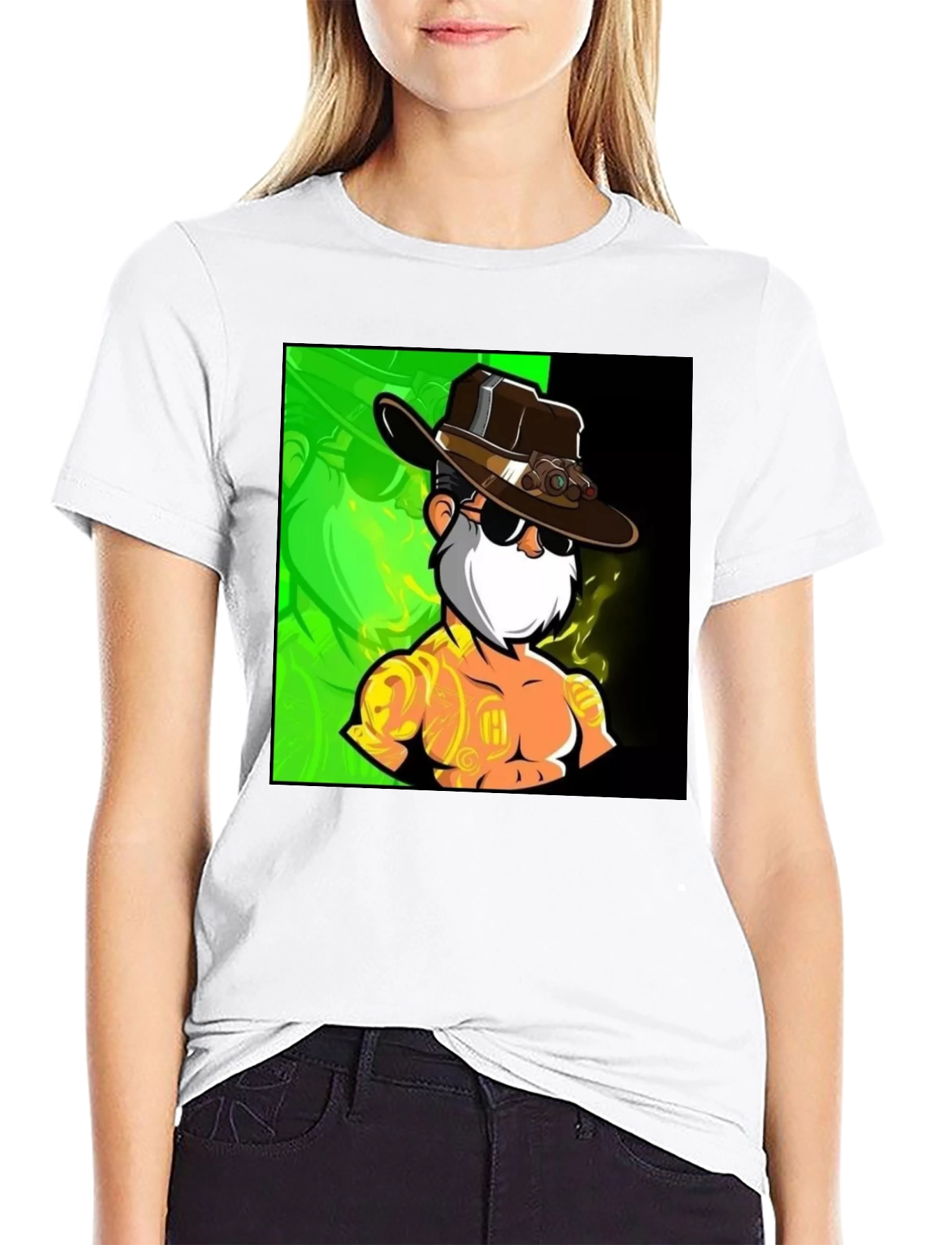 Black Cartoon Character Black T-Shirt view 9