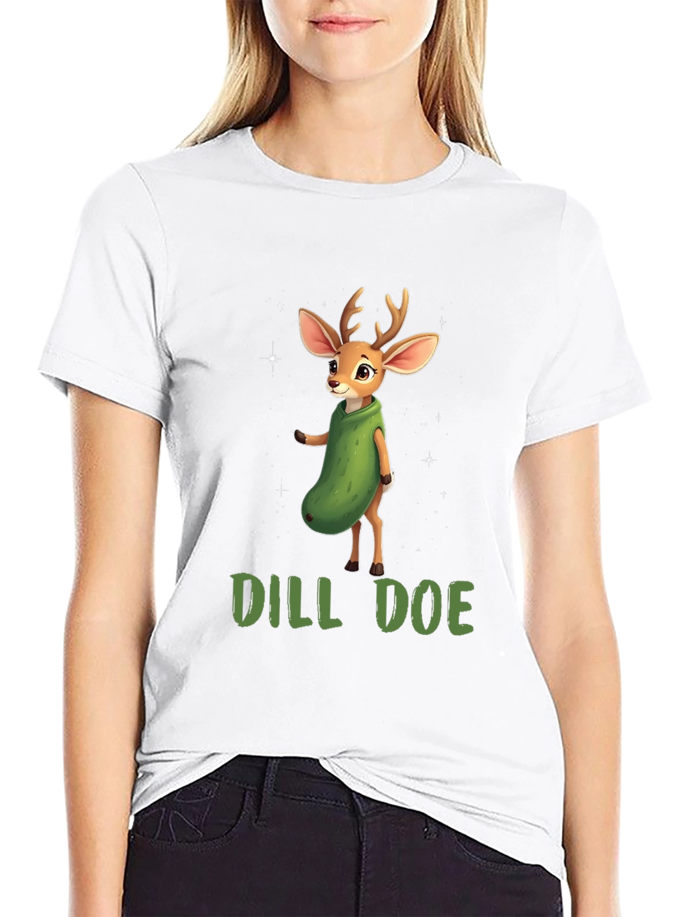 Black Dill Doe Deer Graphic T-Shirt view 9