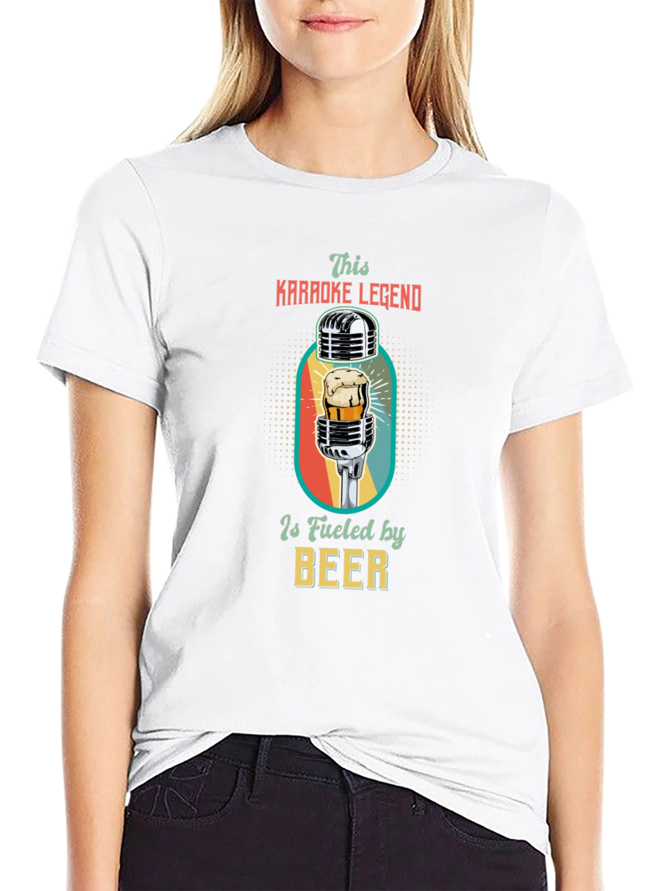 Black Karaoke Legend Beer T-Shirt view 9