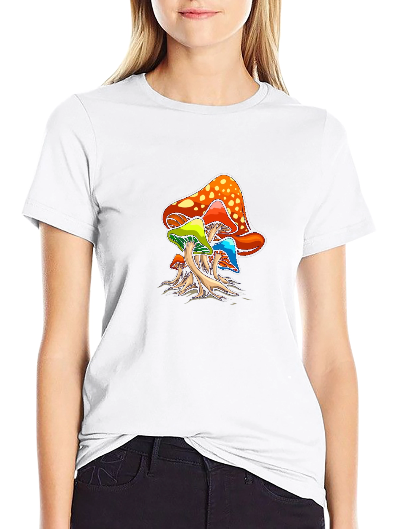Black Psychedelic Mushroom Graphic Tee - Black view 9