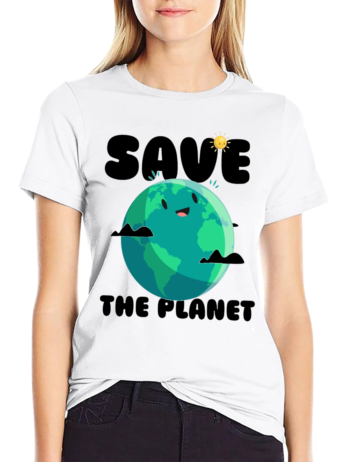 Black Save the Planet Graphic Tee - Earth Day view 9