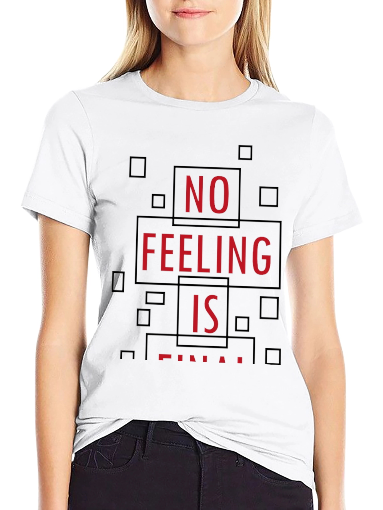 Black No Feeling is Final Graphic T-Shirt view 9
