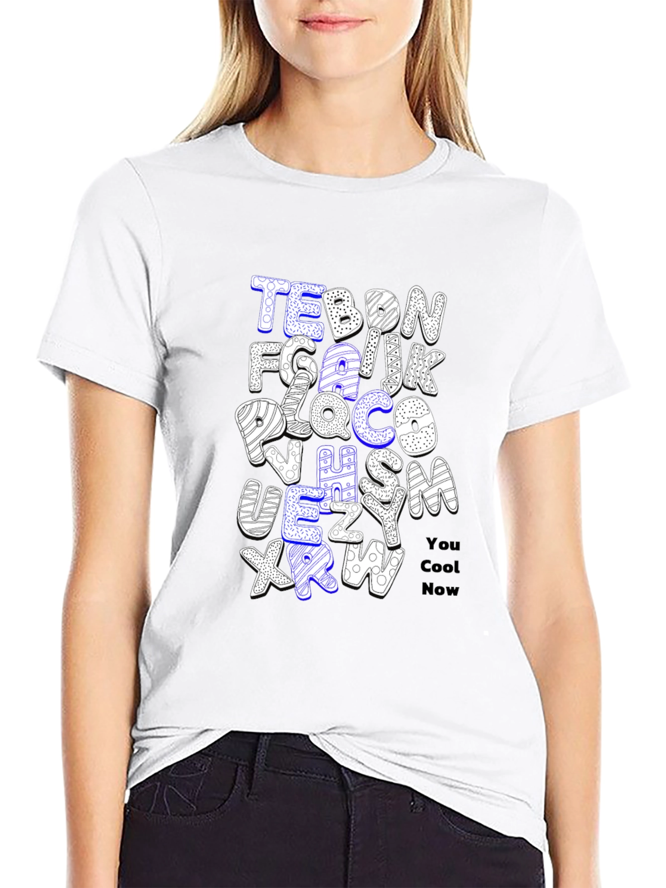 Black Alphabet Letter T-Shirt - You Cool Now view 9