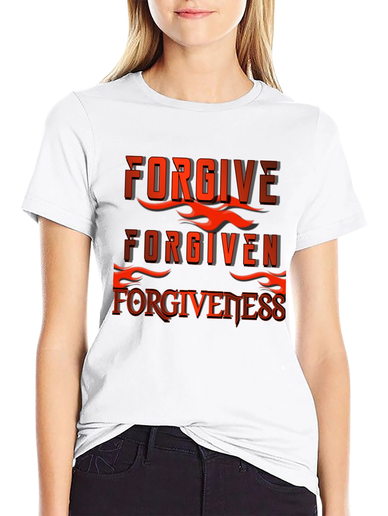 Black Forgive Forgiven Forgiveness Graphic T-Shirt view 9