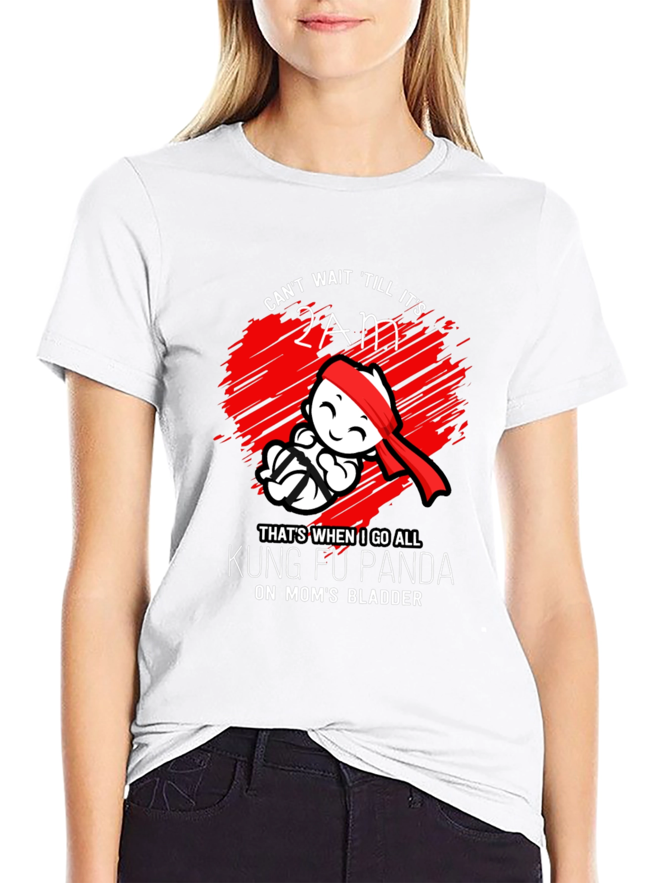 Black Kung Fu Panda Mom's Bladder Funny T-Shirt view 9